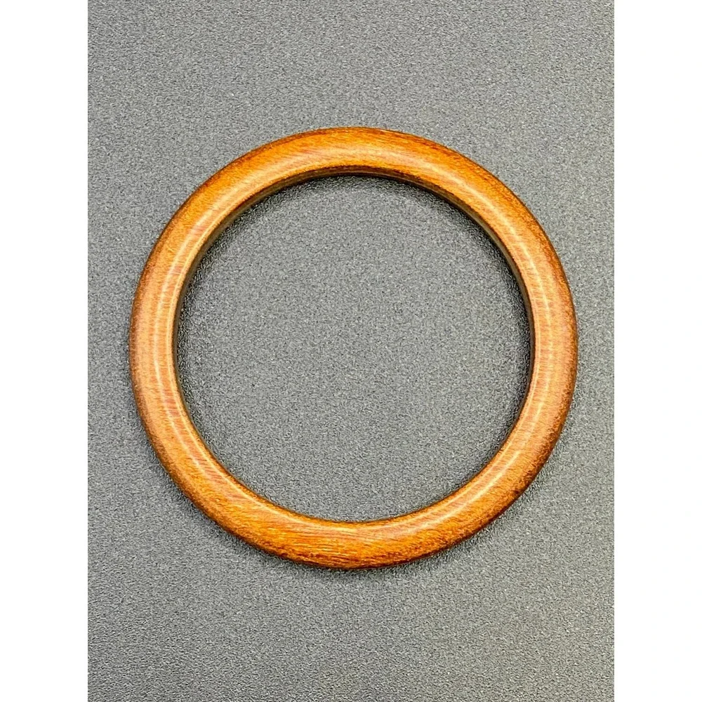 Vintage Smooth Wood Bangle Bracelet #2 - Picture 3 of 3